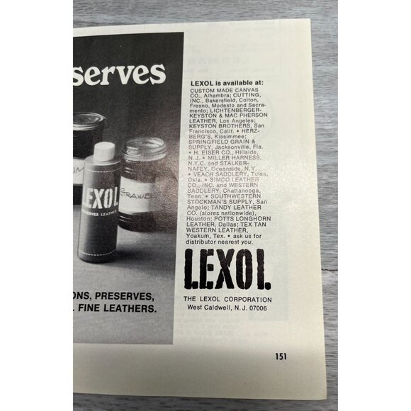 Lexol Leather Cleaner Vintage Print Ad 1970s Conditioner West Caldwell NJ - Picture 5 of 6